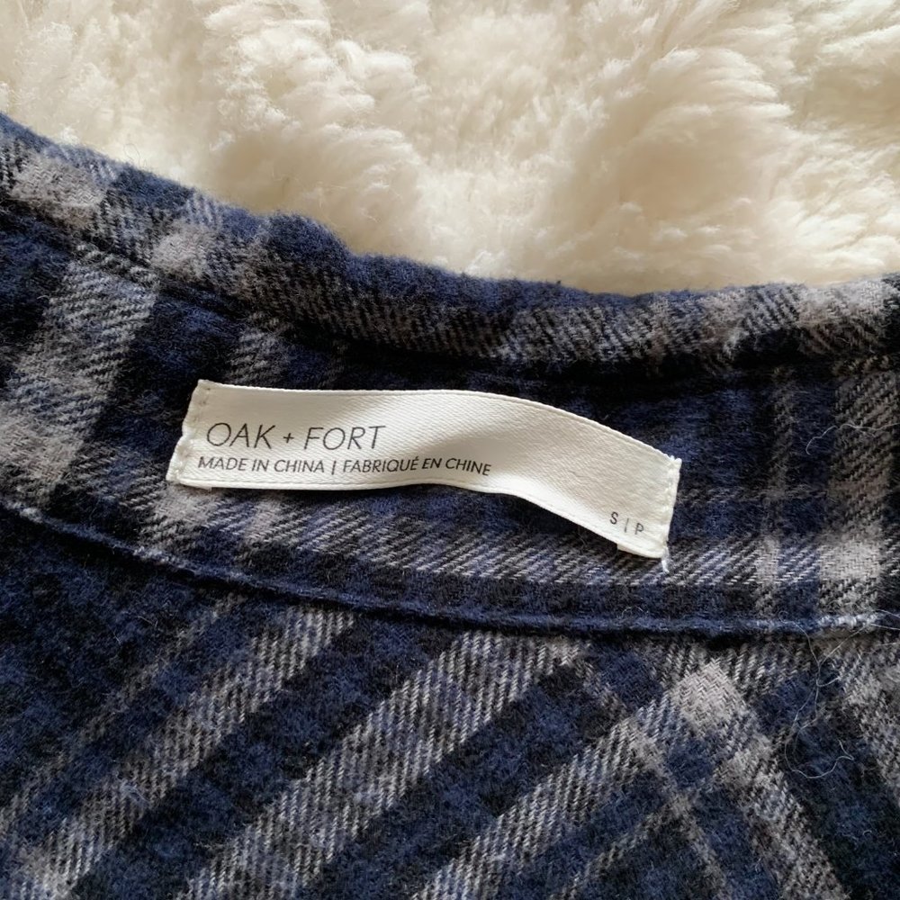 OAK & FORT | Plaid Blue Cropped Flannel - Picture 5 of 5